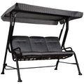 Metal Porch Swing Chair Bench with Adjustable Canopy C317