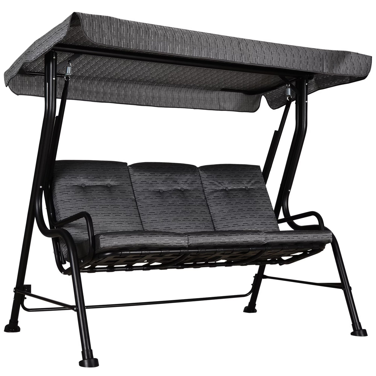 Metal Porch Swing Chair Bench with Adjustable Canopy C317
