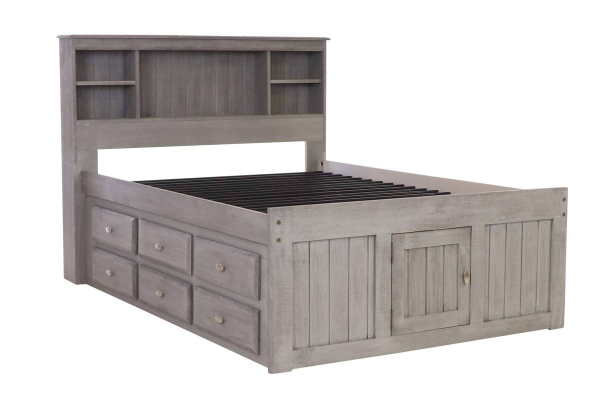 Charcoal Full Bookcase Bed with 12 Drawers F557406