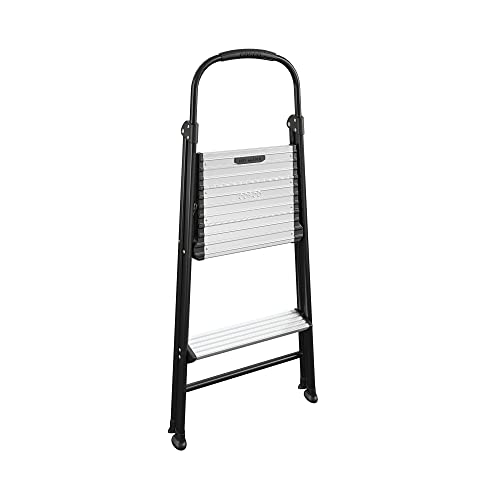 Black Aluminum Folding Step Stool with Rubber Hand Grip E545
