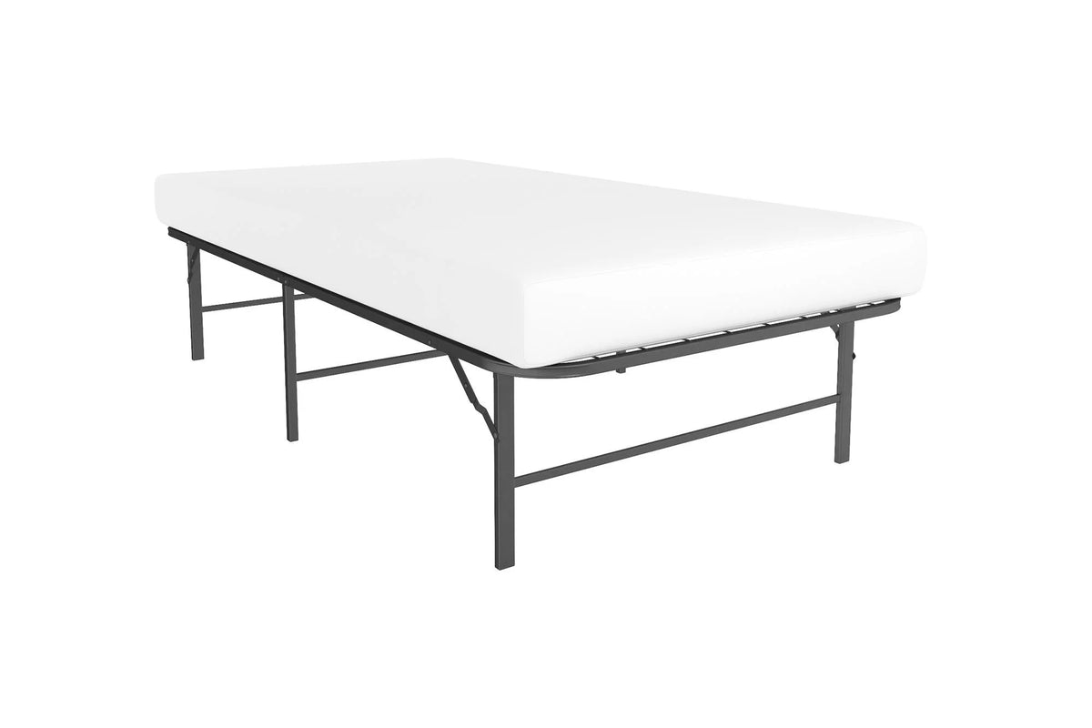 Foldable Metal Platform Bed Frame, Black Twin N340