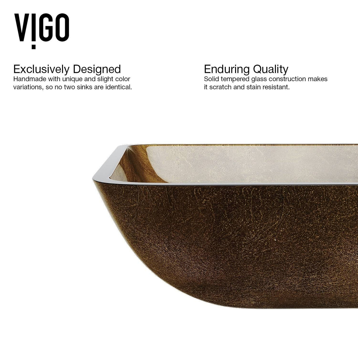 Bronze Rectangular Vessel Bathroom Sink with Faucet I5395