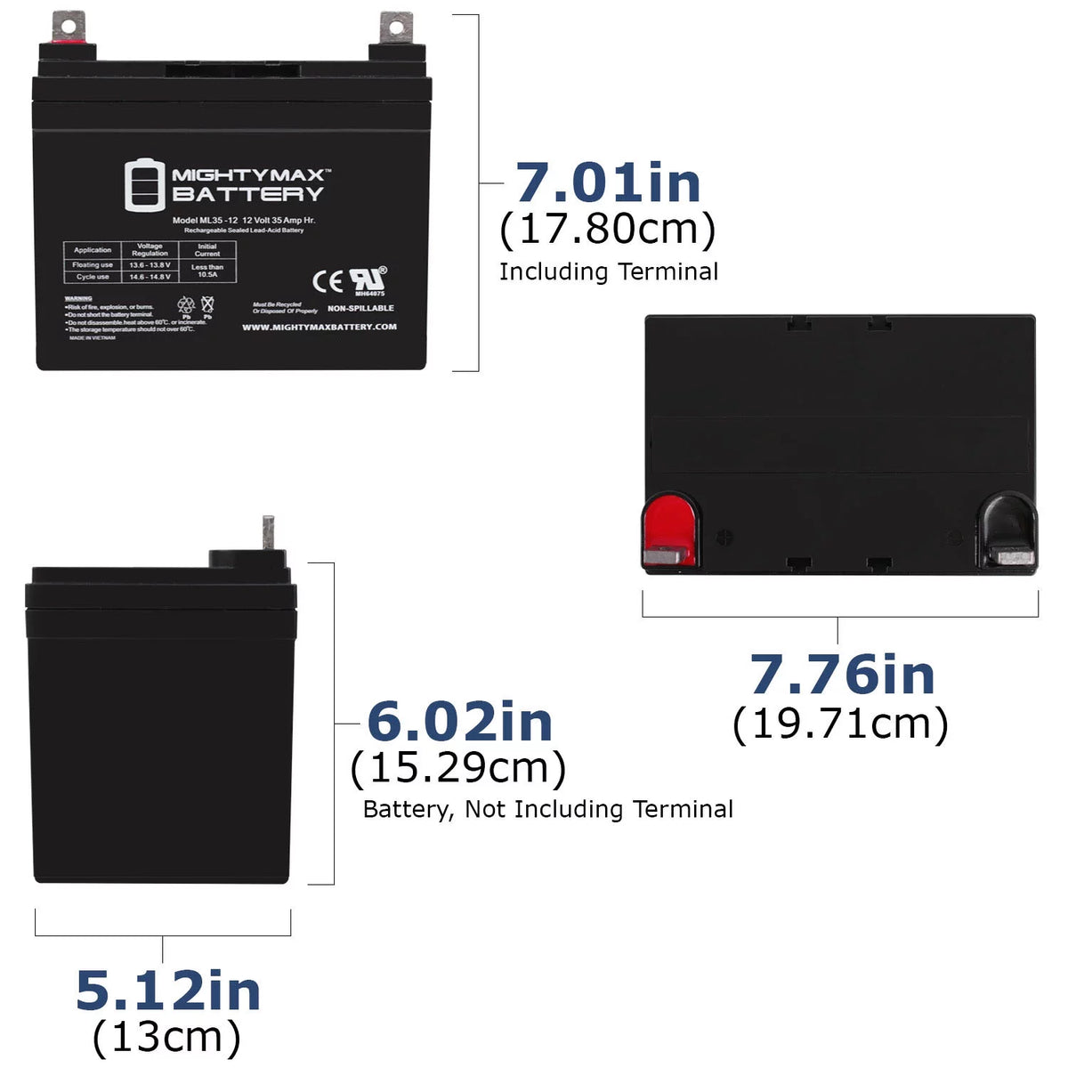 12V 35AH Sealed AGM Battery N559