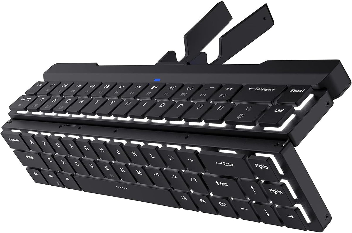 68 Keys 60% Foldable Mechanical Keyboard with Aluminum Body, White Backlit B60638