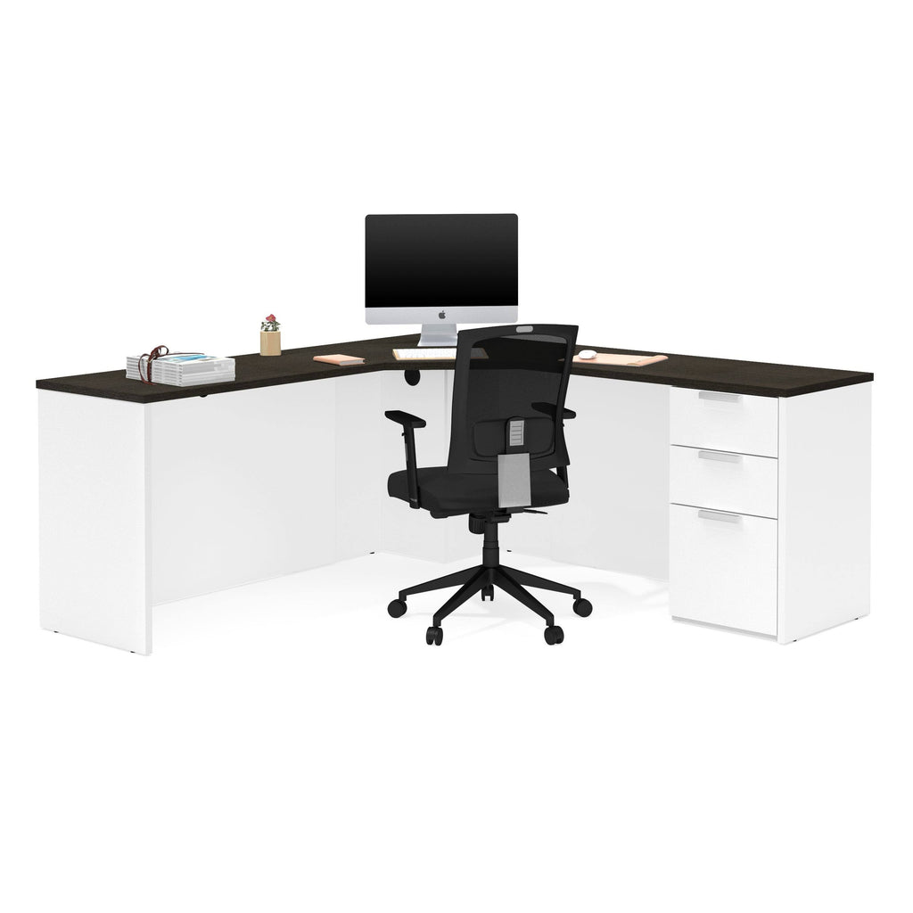 Deep Grey White Corner Desk B92475