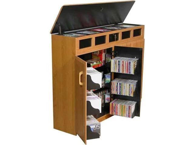 Top Load Media Cabinet Oak/Black N453