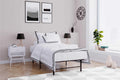 Foldable Metal Platform Bed Frame, Black Twin N340