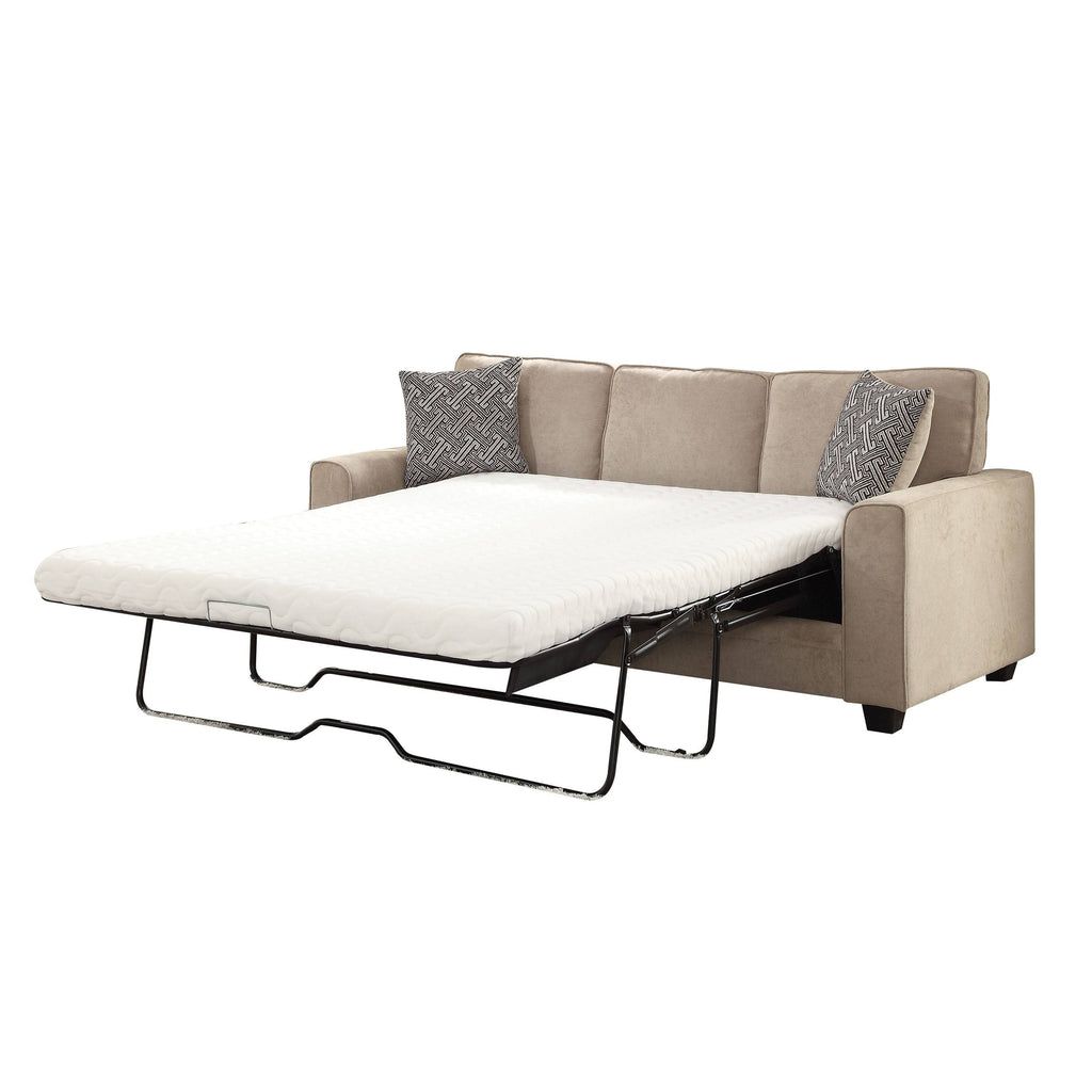 Khaki Fabric Loveseat with Sleeper G325391