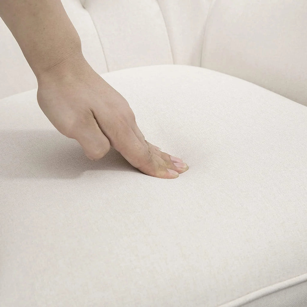 Cream White Fabric Rocking Chair A488712