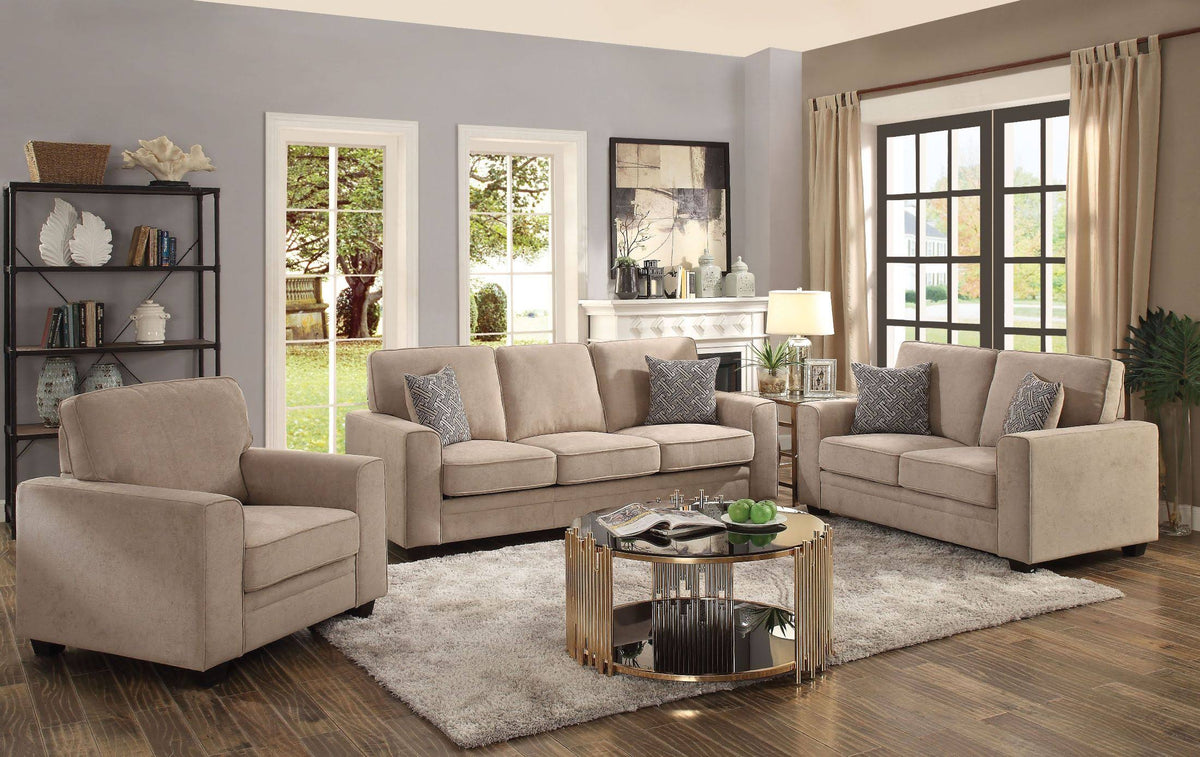 Khaki Fabric Loveseat with Sleeper G325391