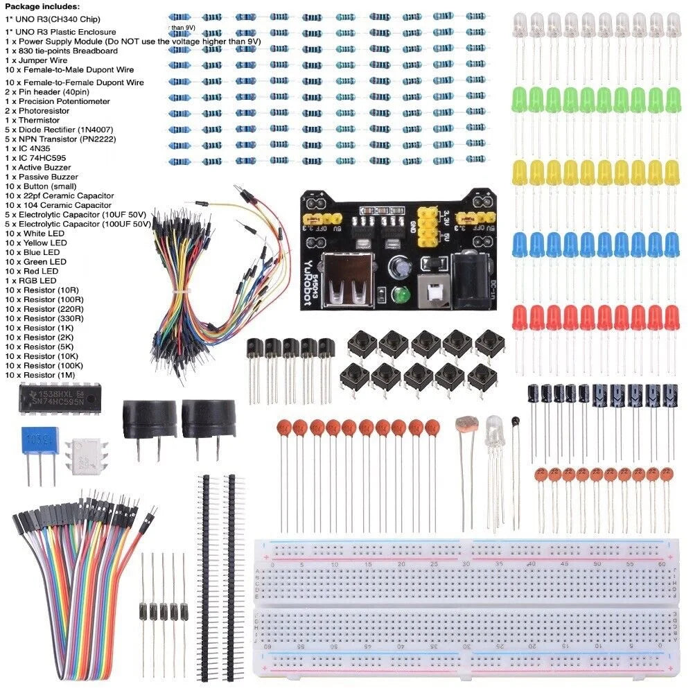 Electronic Components Kit with Potentiometer Resistor E48798
