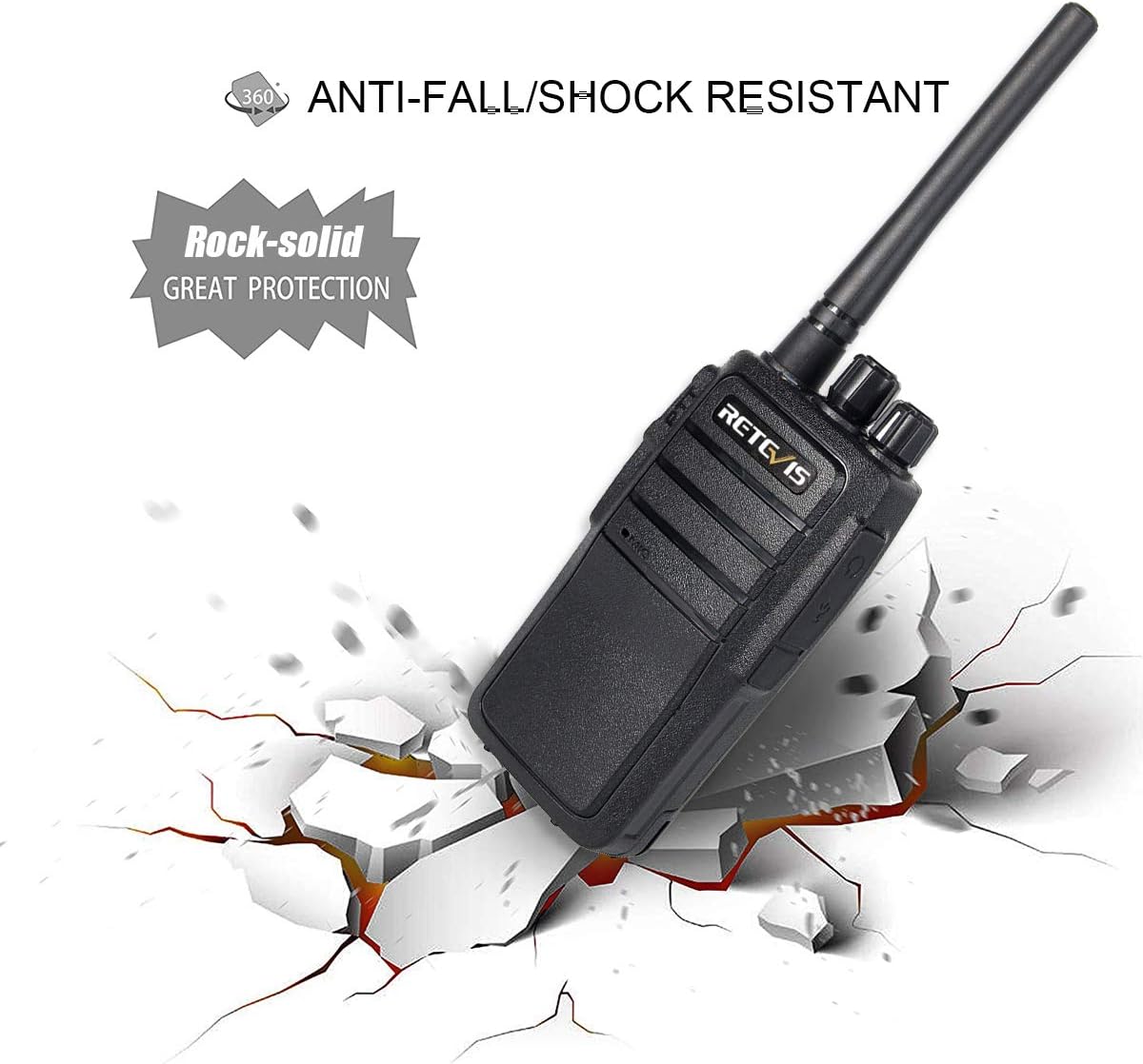 Case of 4 Rechargeable Two Way Radios, 16 Channels VOX Hands Free O39720