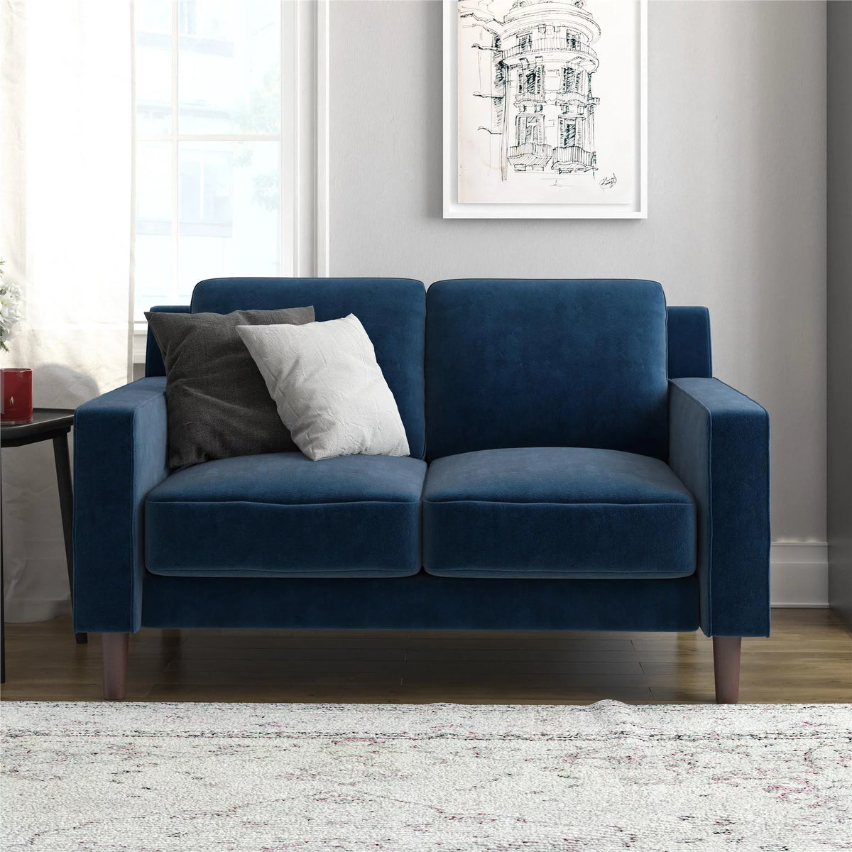 Blue Velvet 2 Seater Sofa L842