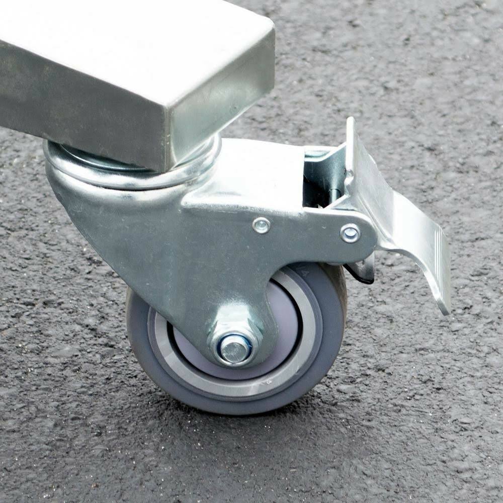 Stainless Steel Adjustable Height Work Table with Locking Casters J8534