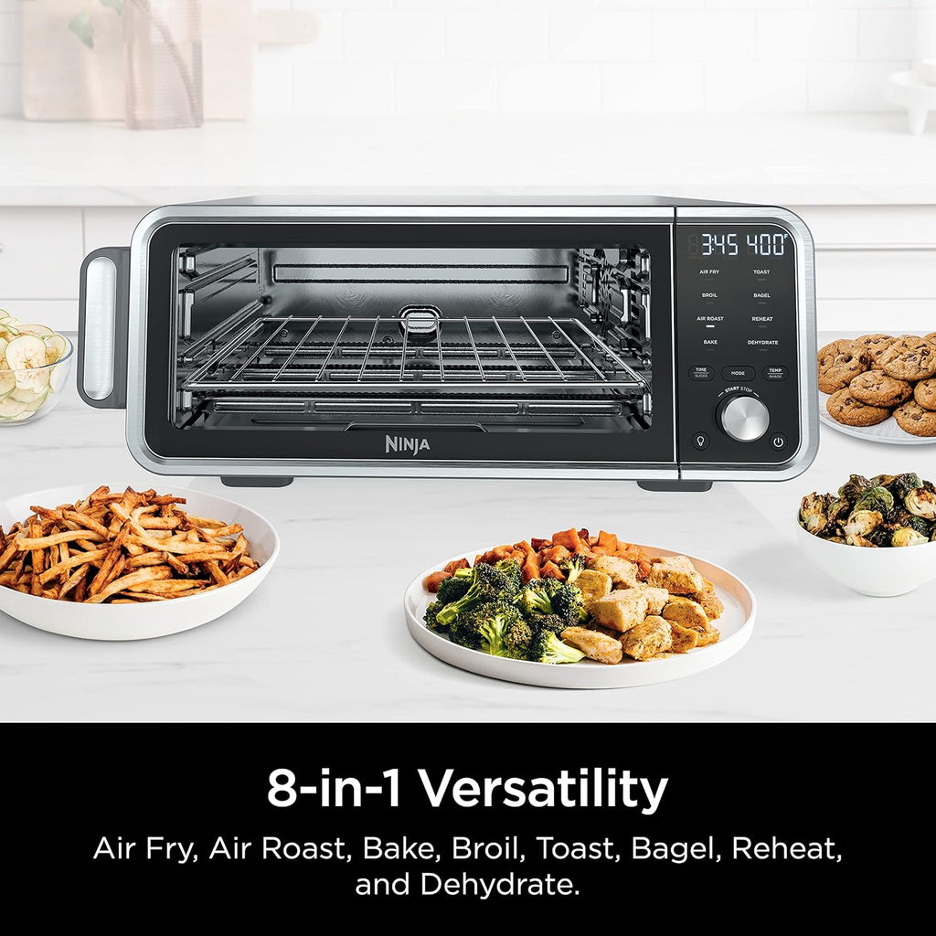 8-in-1 Digital Air Fry Oven with Air Fry Basket, Wire Rack & Crumb Tray, Silver H162