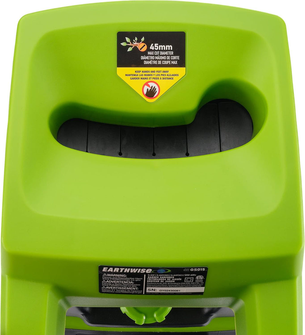 15-Amp Electric Corded Chipper/Shredder with Collection Bag E317569