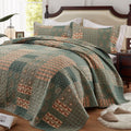 Full/Queen Size Olive Green Floral Paisley Bedding Set with 2 Pillow Shams N7857