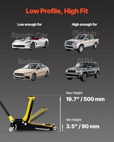 3 Ton Low Profile Aluminum Steel Racing Floor Jack with Dual Pistons Quick Lift Pump B7810