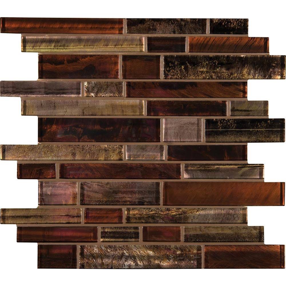 12 in. x 12 in. x 8 mm Glass Mesh-Mounted Mosaic Wall Tile M7979
