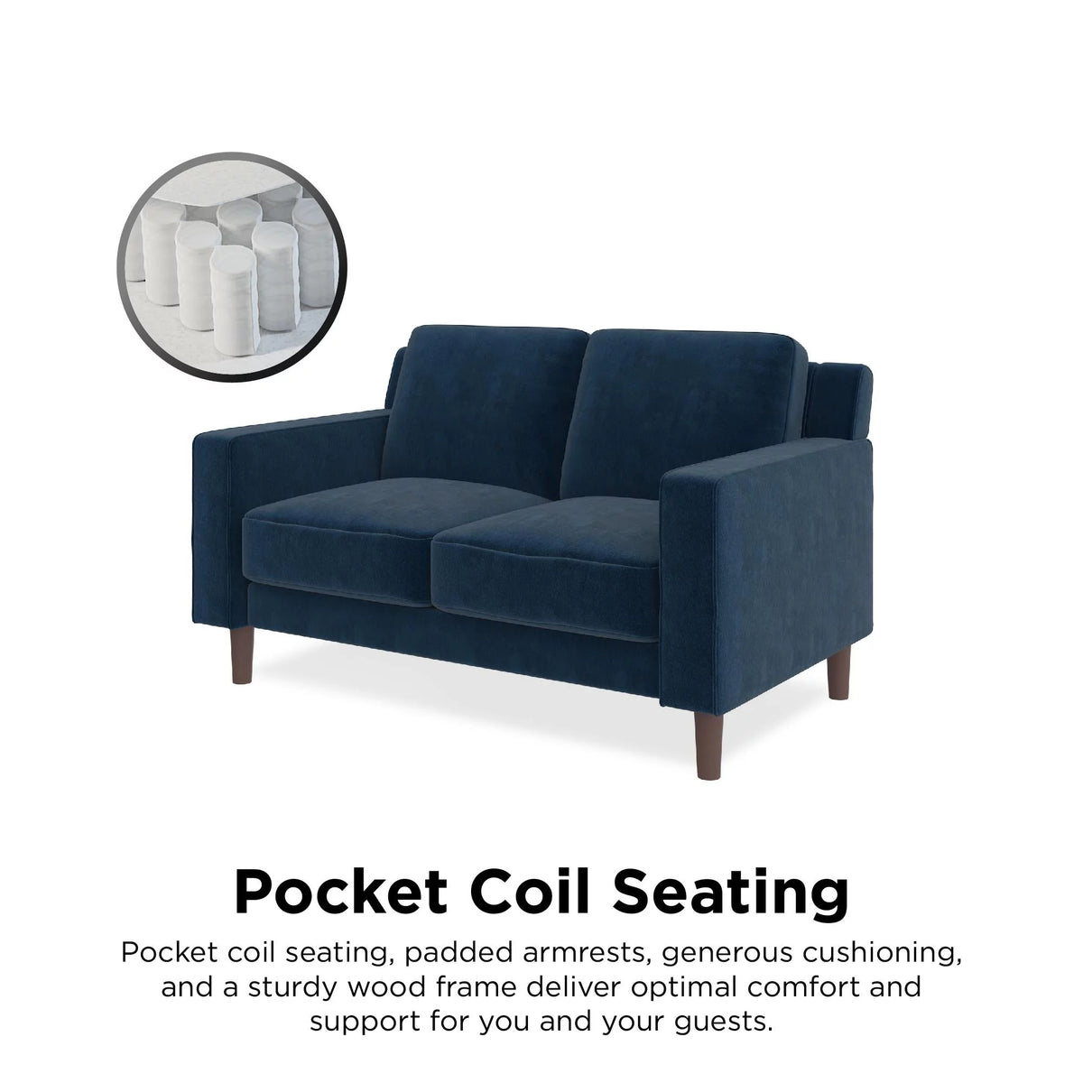 Blue Velvet 2 Seater Sofa L842