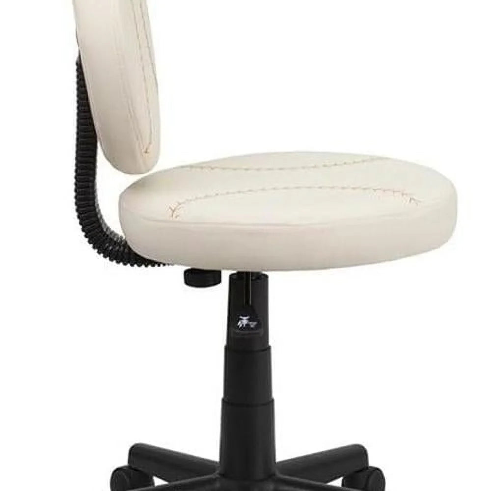 Cream Vinyl Swivel Office Task Chair L213669