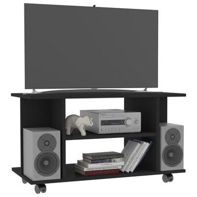 Black Solid Wood TV Stand V27426