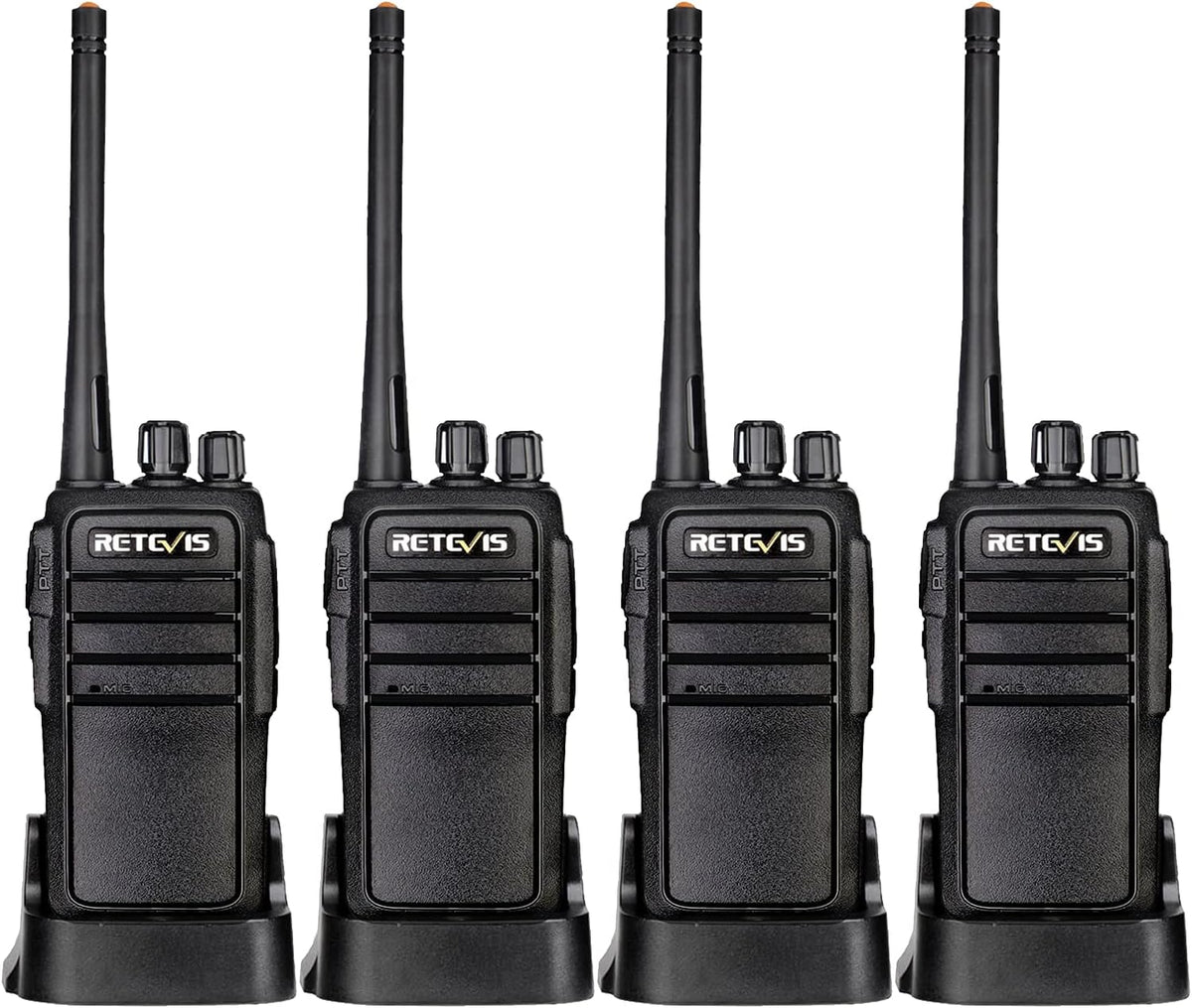 Case of 4 Rechargeable Two Way Radios, 16 Channels VOX Hands Free O39720