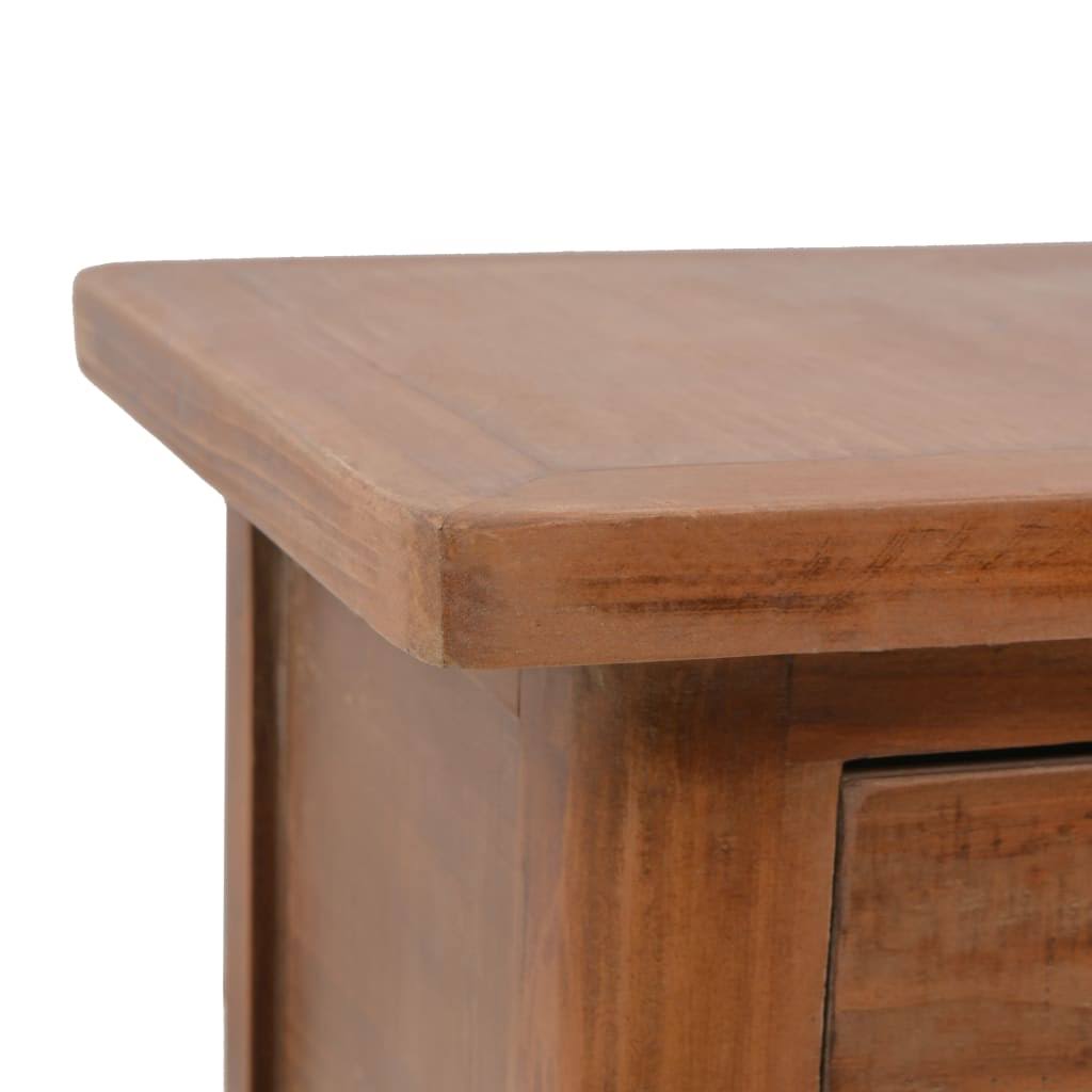 Solid Fir Wood Bedside Cabinet Brown L9694