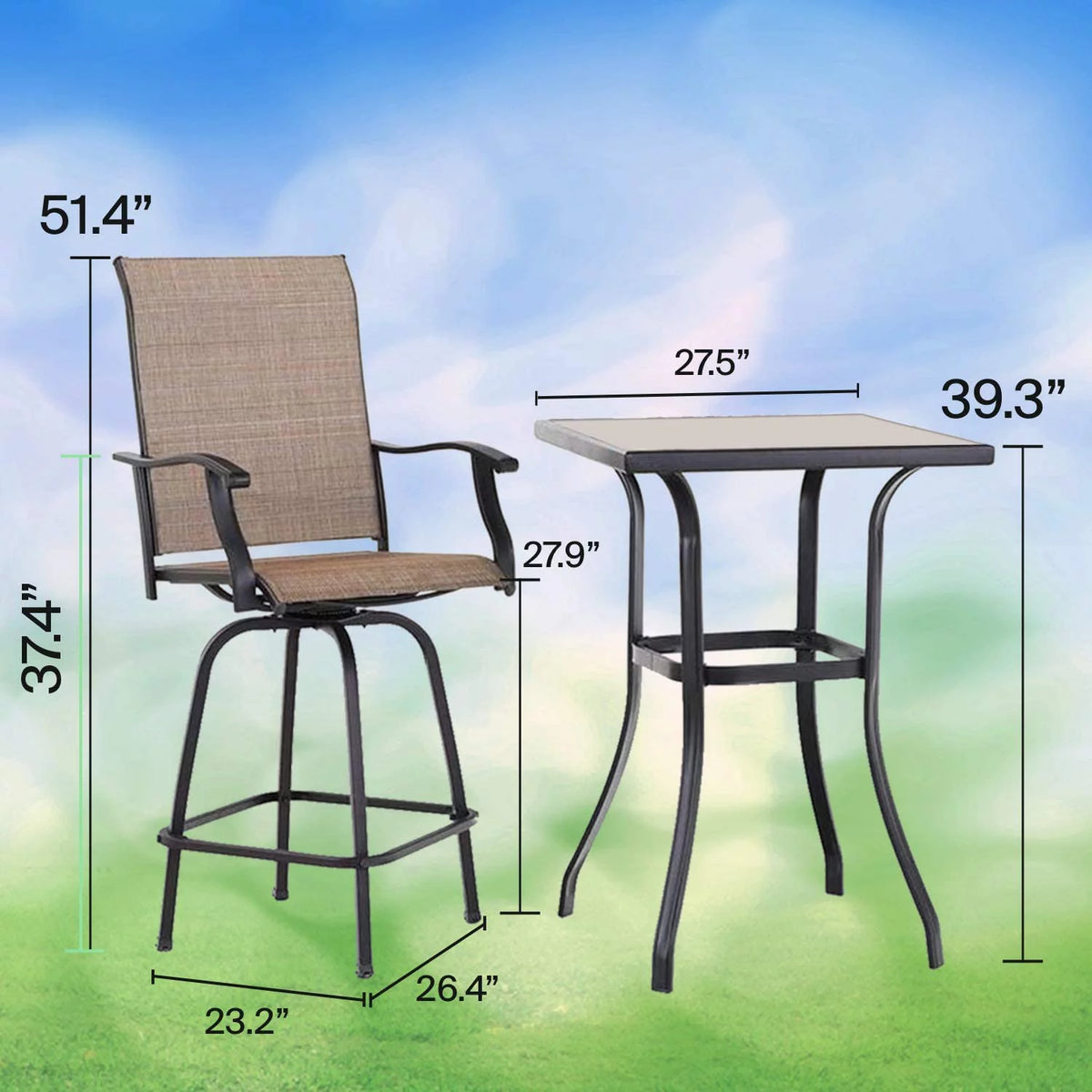 3 Piece Outdoor Furniture Set F832