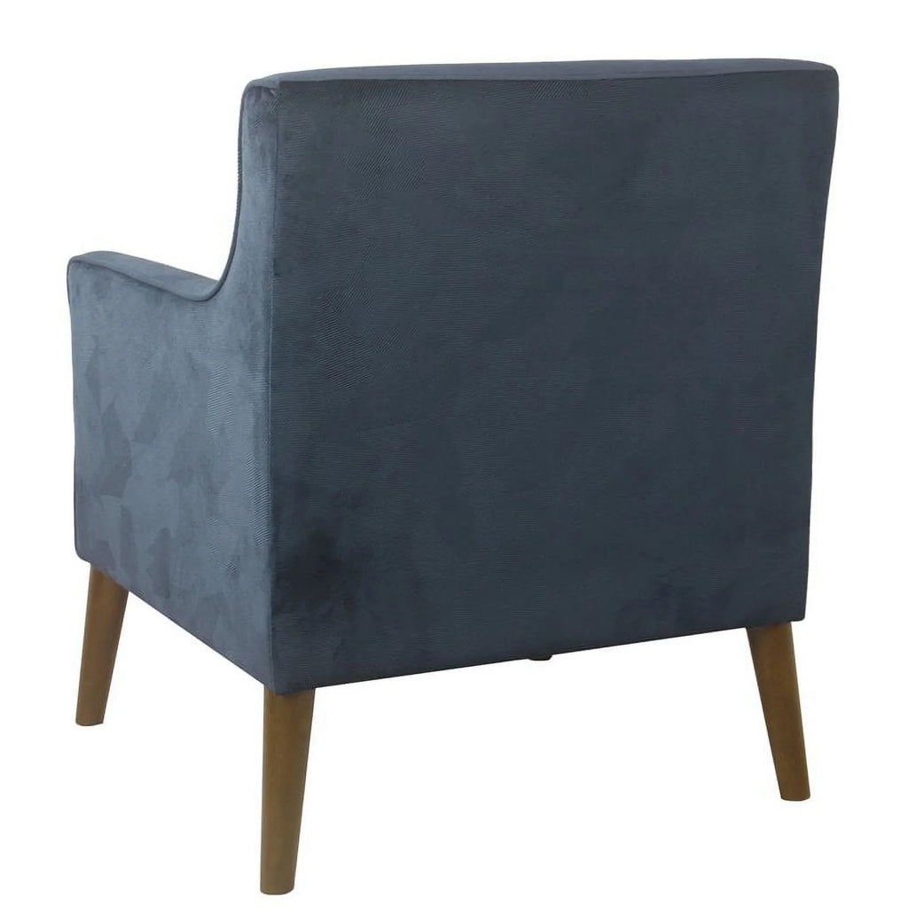 Modern Wood and Velvet Accent Chair in Blue J71205