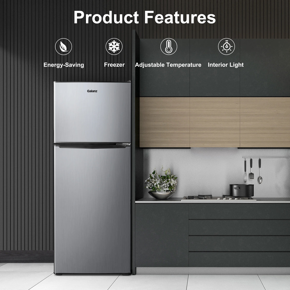 4.6 Cu ft Two Door Mini Fridge with Freezer G3957
