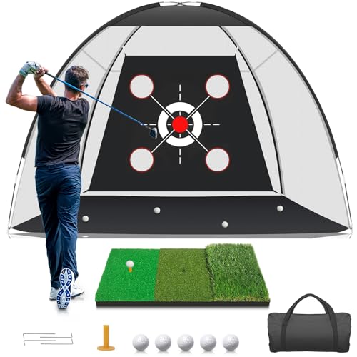 Golf Net with Practice Mat 10x7FT R406690