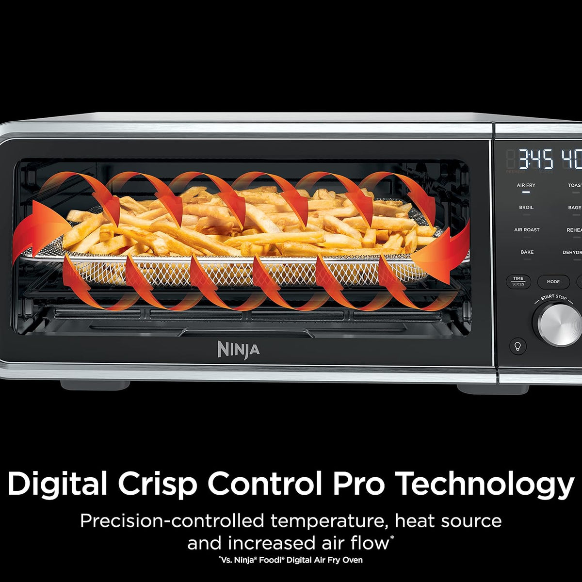 8-in-1 Digital Air Fry Oven with Air Fry Basket, Wire Rack & Crumb Tray, Silver H162