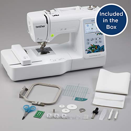Embroidery Machine with 80 Built-in Designs, 4" x 4" Hoop Area, 3.2" LCD Touchscreen, USB Port, 9 Font Styles A6355