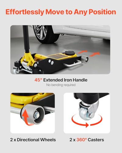 3 Ton Low Profile Aluminum Steel Racing Floor Jack with Dual Pistons Quick Lift Pump B7810