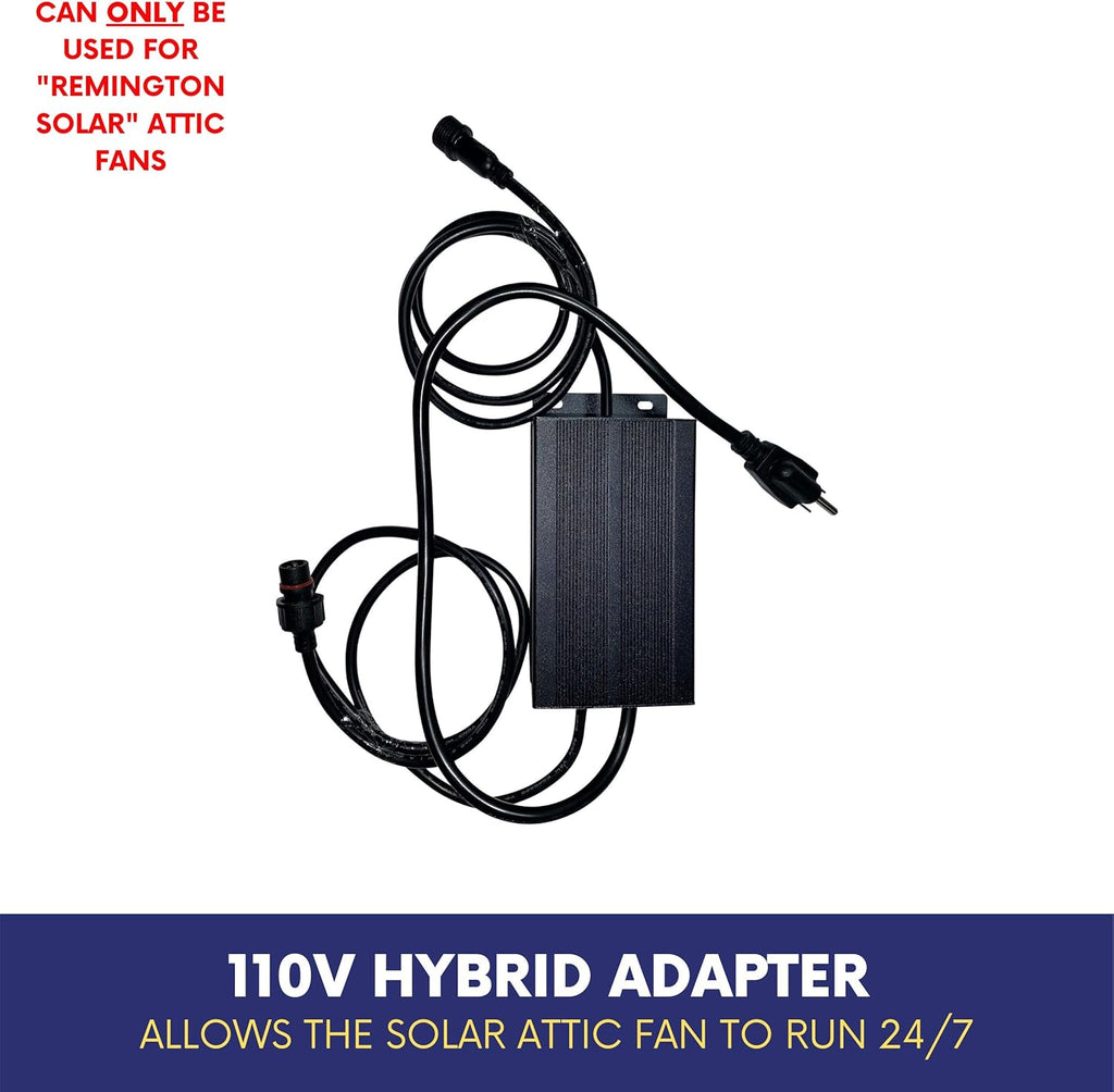 Hybrid-Solar Adapter for Remington Solar Attic Fans N132