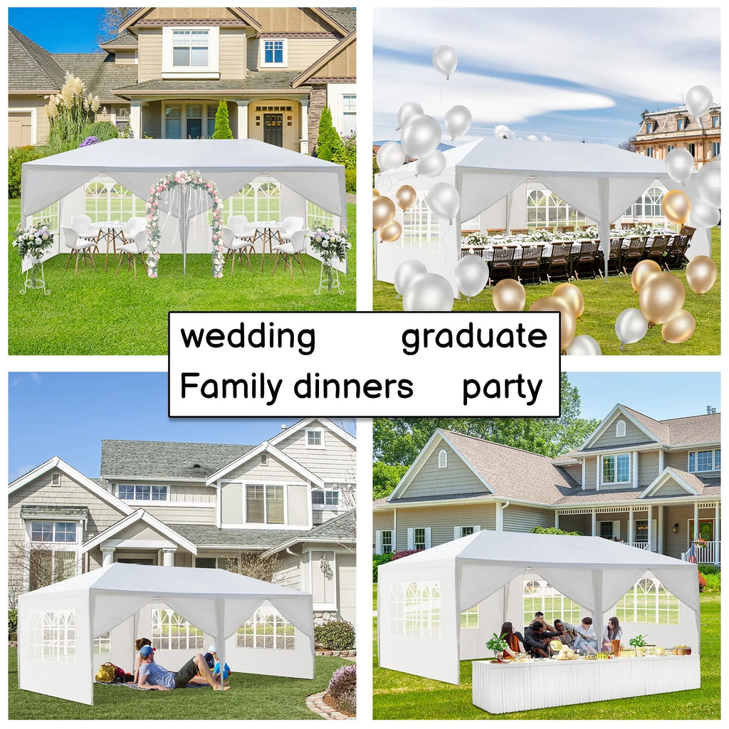 10'x 20' White Party Tent with Sides W948794
