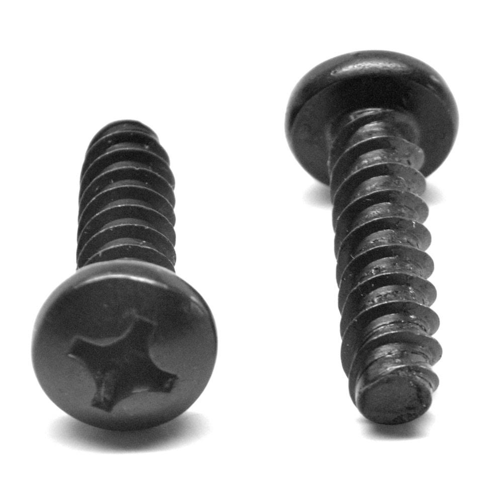 1/4-14 x 1/2 Phillips Pan Head Sheet Metal Screw Black Zinc Plated Y8907