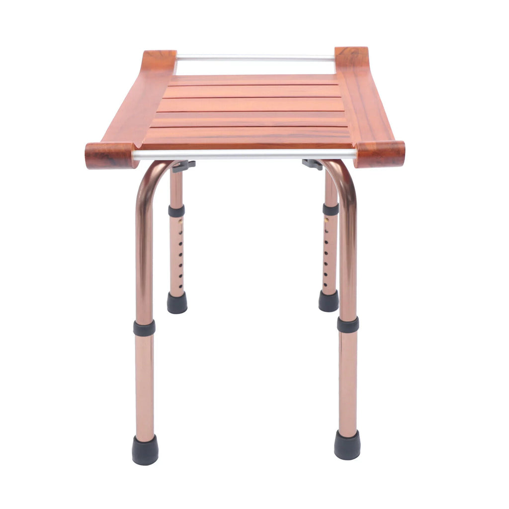 Teak Shower Stool Non-Slip Adjustable W728049