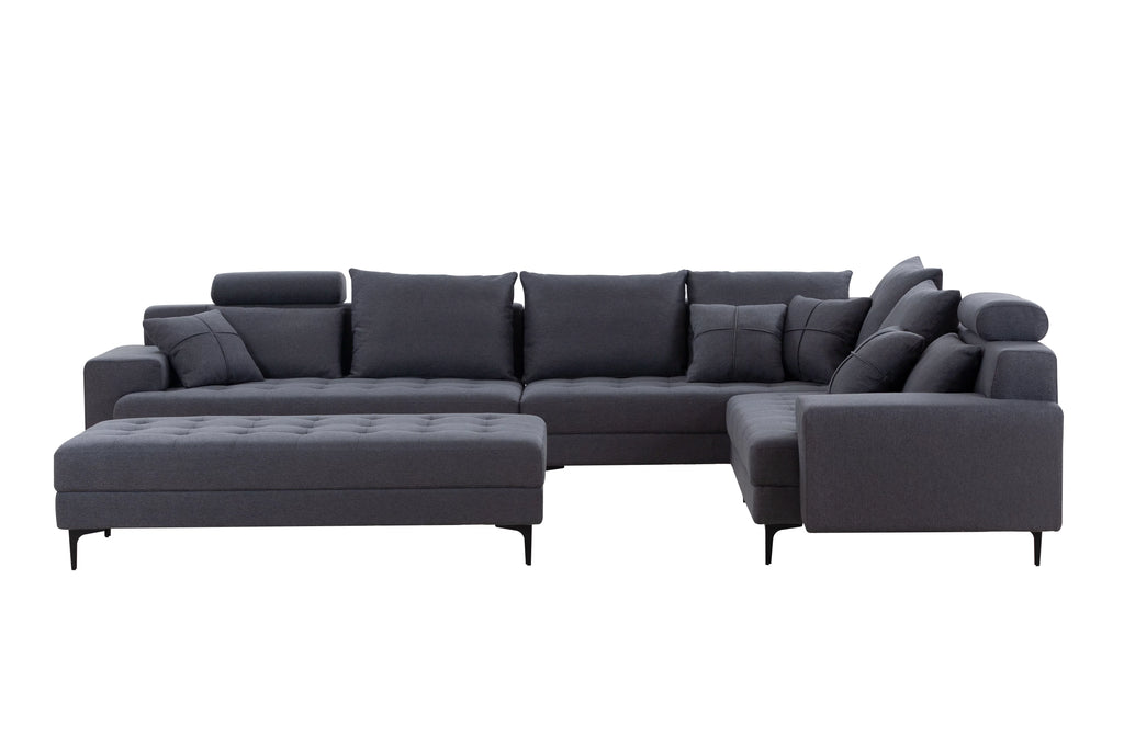 Oversized U Shaped Modular Sectional Sofa with Storage Ottoman M183821