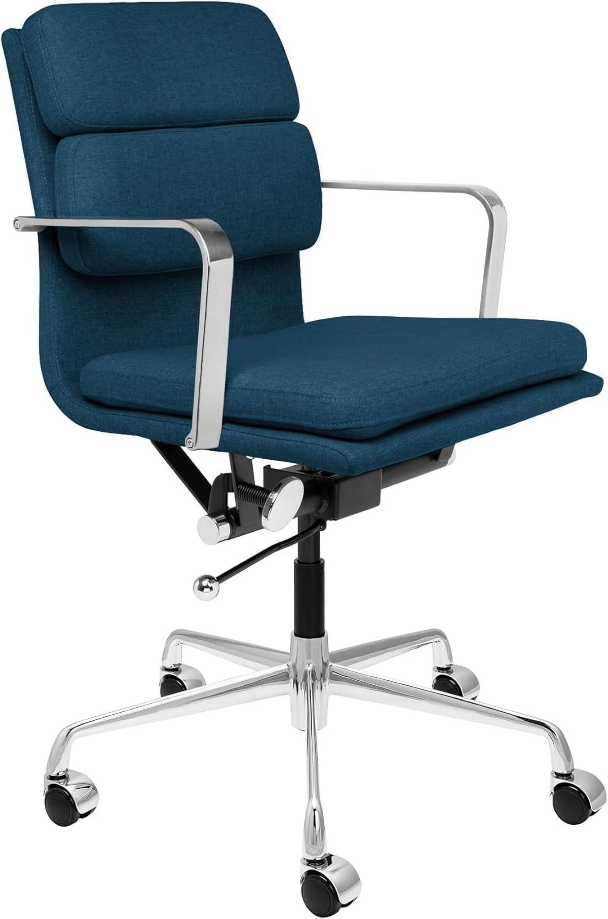 Dark Blue Cotton Fabric Office Chair with Arm Rest Y54359