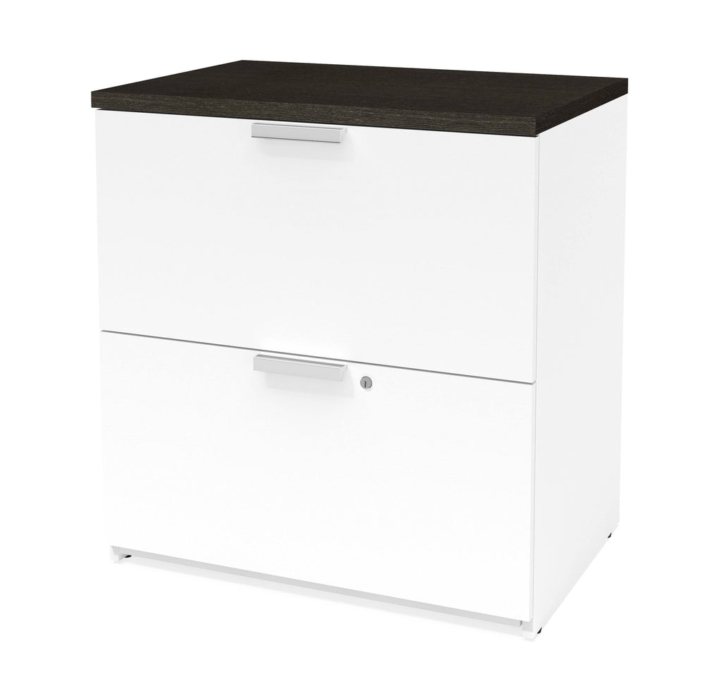 Deep Grey White Corner Desk B92475