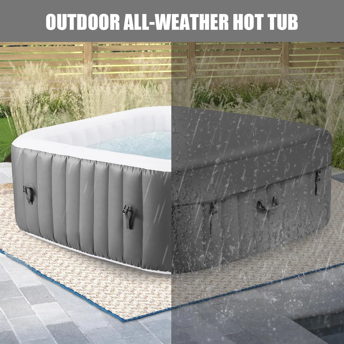 Inflatable Hot Tub with Lockable Cover A547