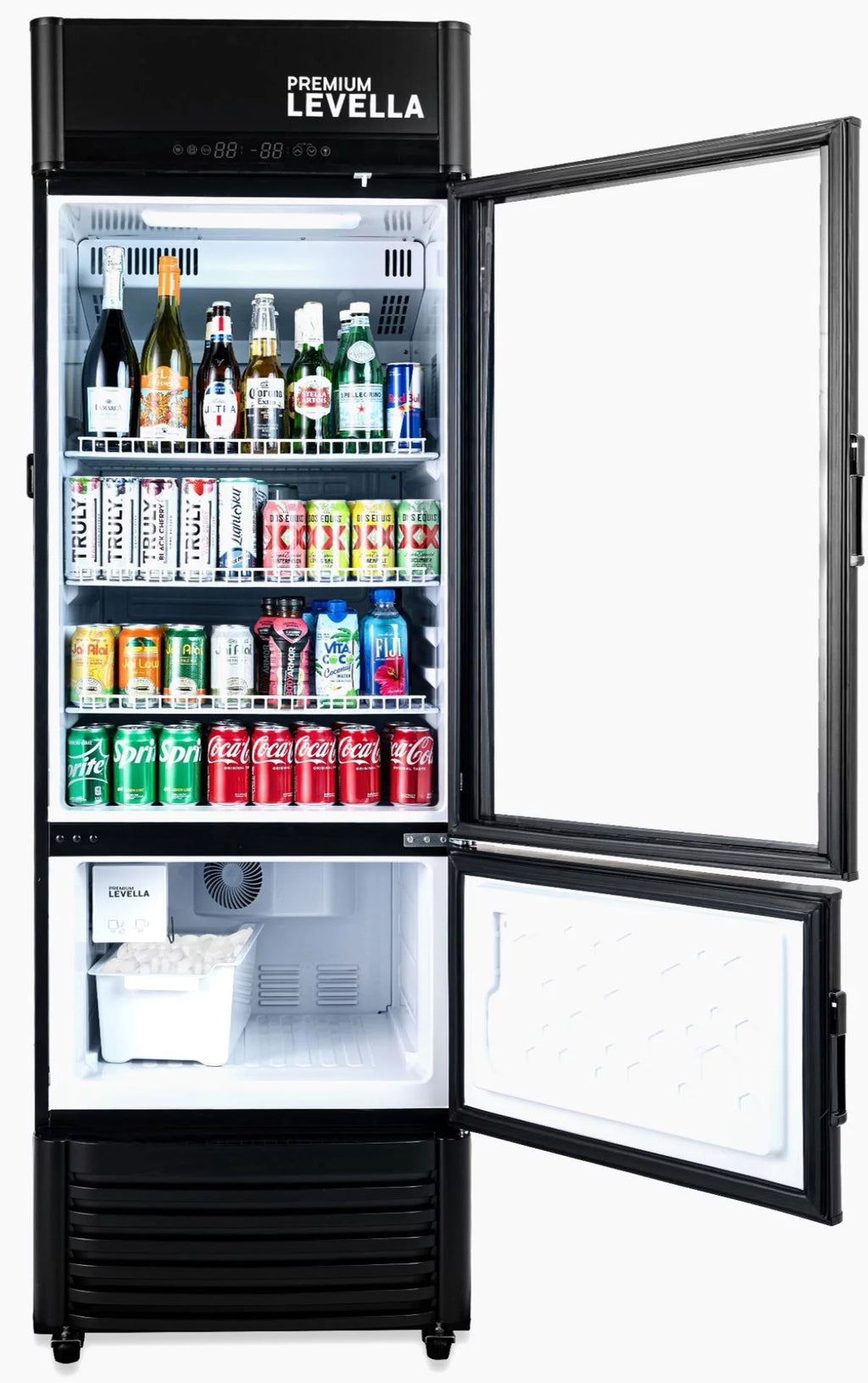 Commercial Display Refrigerator Single Glass Door 9.0 cu ft Black M580