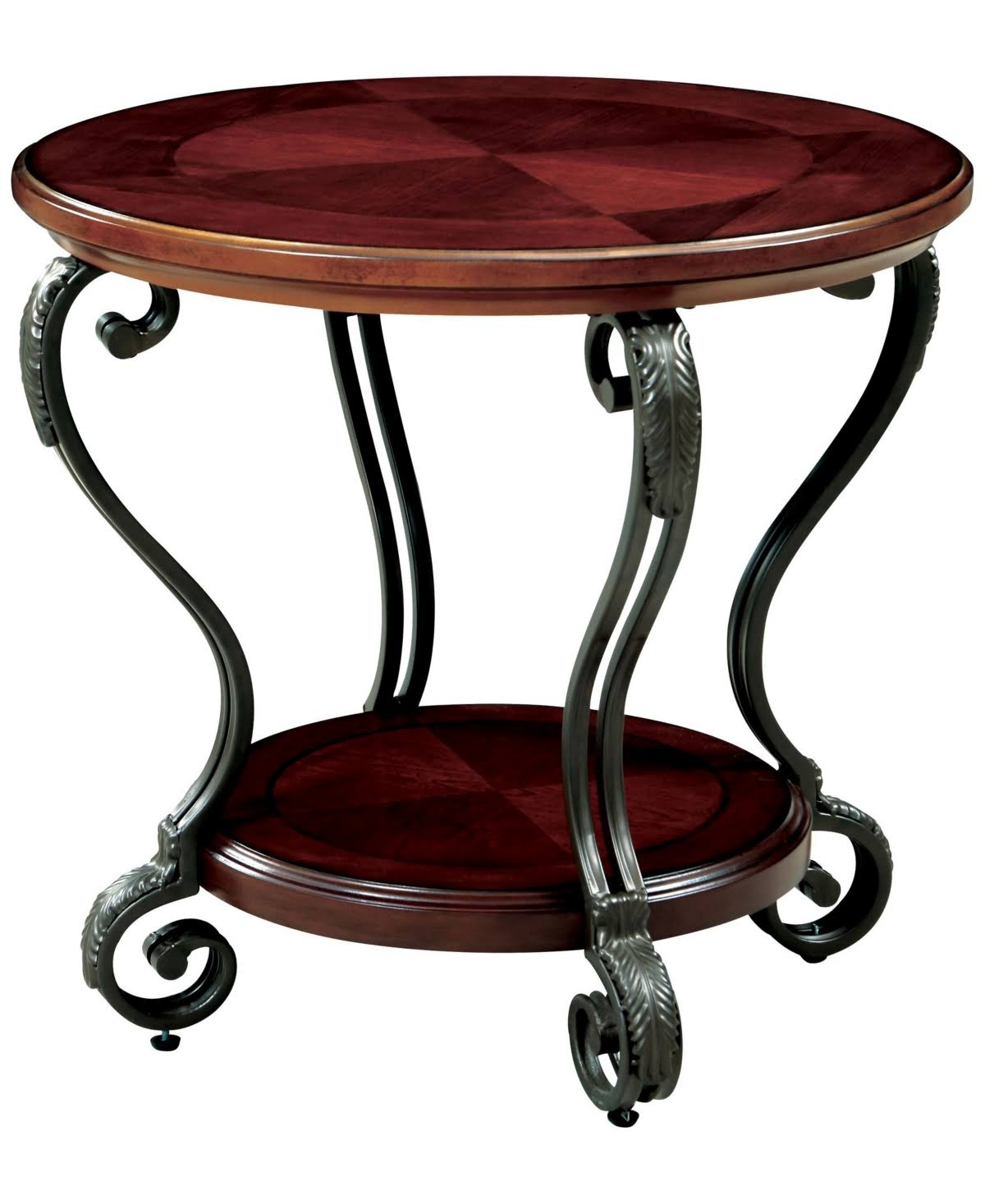 Brown Scrolled Leg End Table Y792672