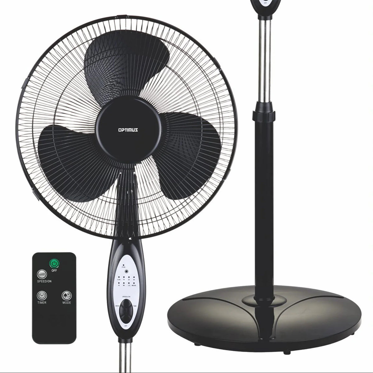 18 Inch Adjustable Height Oscillating Pedestal Fan, Black X772