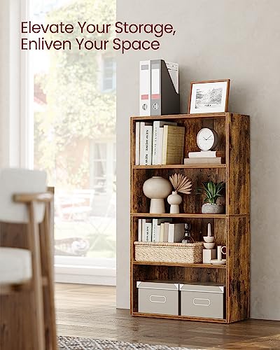 5-Tier Rustic Brown Bookshelf E63848