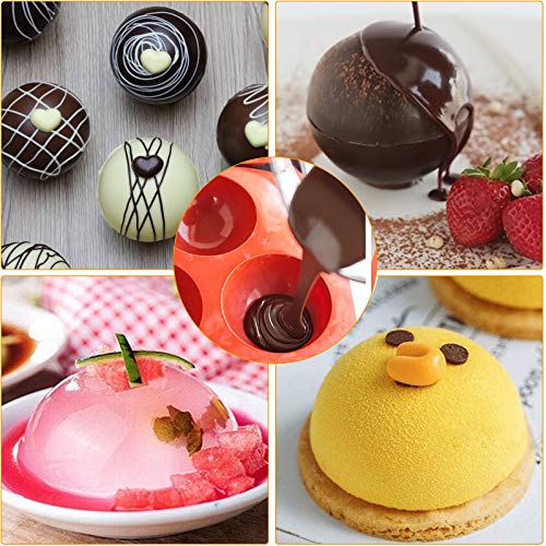 2.5 Inch Silicone Hot Chocolate Bomb Mold 3 Pack with Brush and Spatula F25646