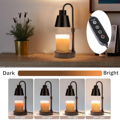 Black Adjustable Metal Candle Warmer Lamp with Timer Dimmer I1228