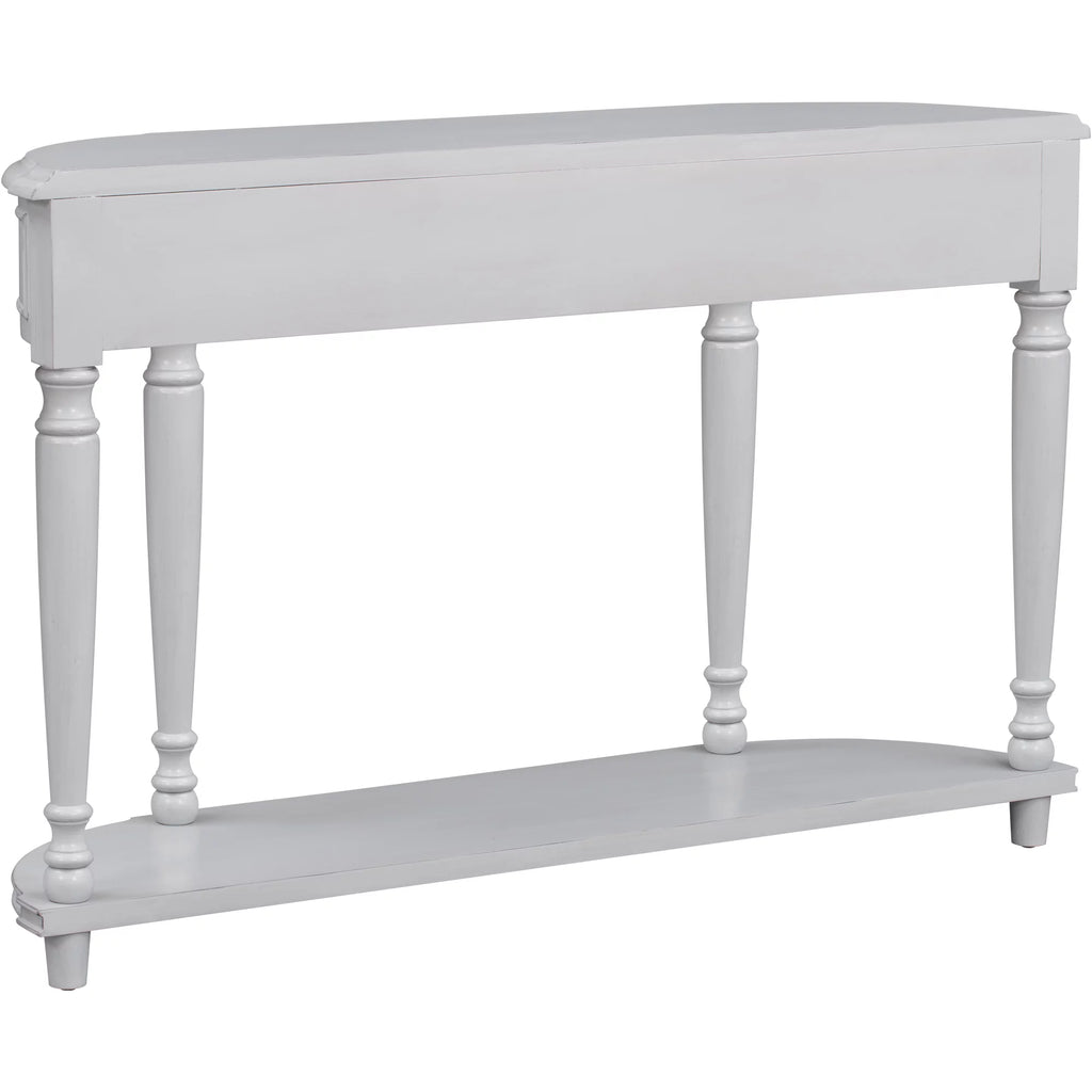 52'' Solid Wood Curved Console Table with 2 Drawers and 1 Shelf Q165987